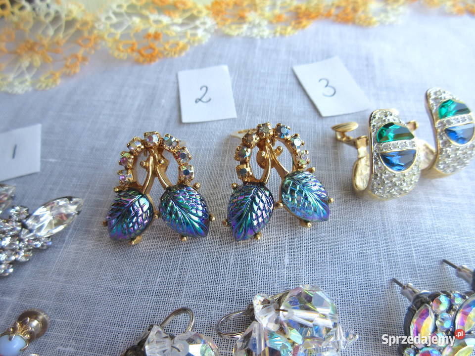 Stara biżuteria klipsy retro lata 80 Straszydle