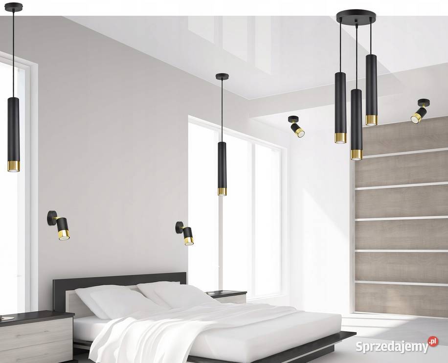 LAMPA SUFITOWA potrójna SPOT Tuba metal czarna