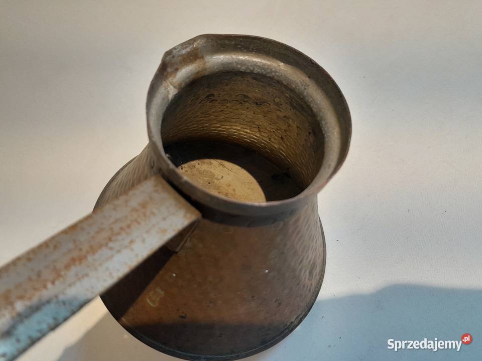Stary miedziany tygielek dżezwa do parzenia kawy Dąbrowa Górnicza