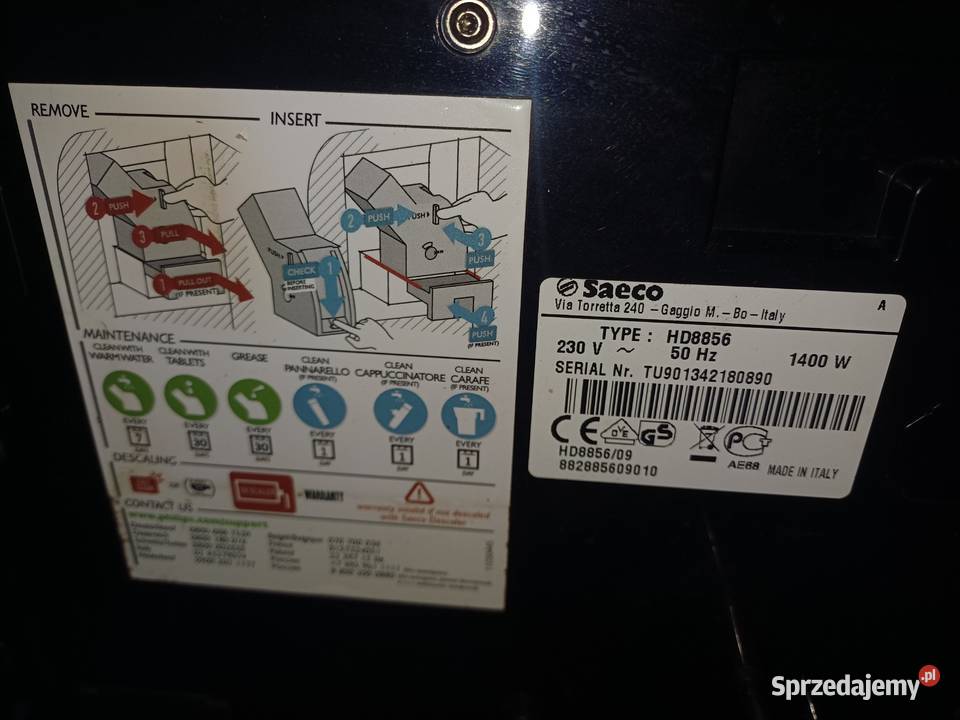 Ekspres Ciśnieniowy do kawy Saeco Exprelia Tuszyn