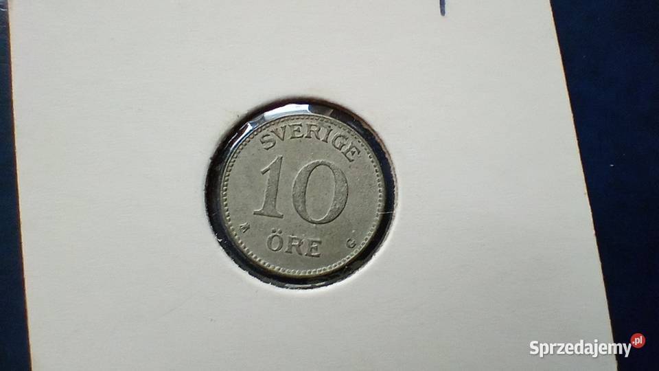 Stare monety 10 ore 1928 Szwecja srebro Lesko