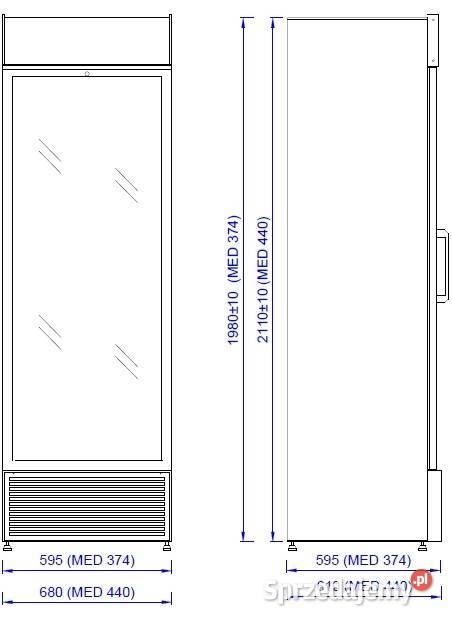 Szafa chłodnicza witryna Medyczna MED 374