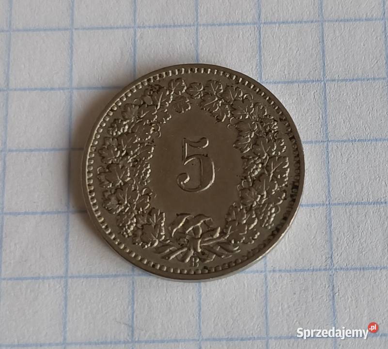 5 RAPPÓW 5 CENTYMÓW 1901 SZWAJCARIA lubelskie Piszczac