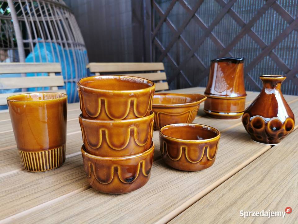 Porcelit Pruszków Prl Vintage Bulionówki dzbanek Piastów