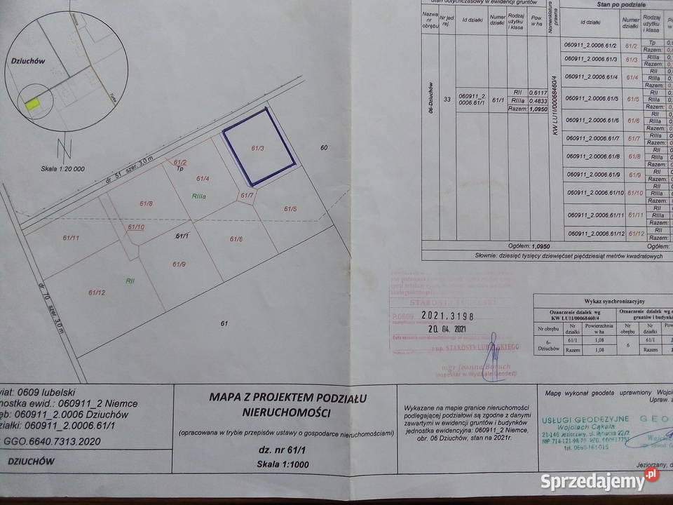 działki budowlane w Dziuchowie Dziuchów