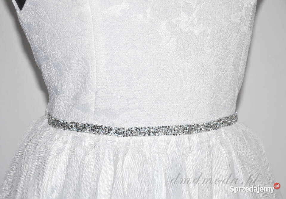 Śmietankowa sukienka dziewczęca z tiulem 158 Kielce