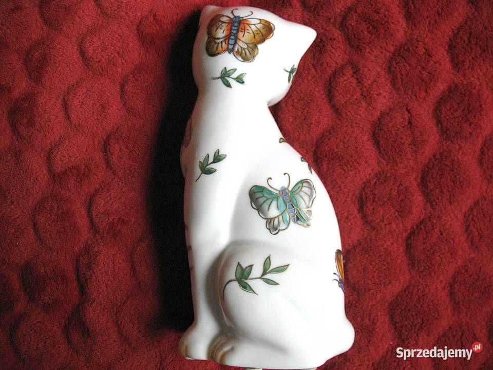 Kot Andrea z motylami porcelana 18 x 9 x 65