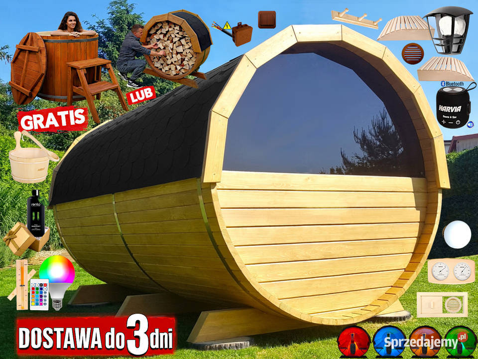SAUNA Ogrodowa 300 OKNO 50 PRZEDSIONEK Beczka sprzedam