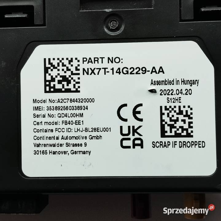 FORD FOCUS MK4 MODUŁ BLUETOOTH LX7T14G229AA Rok produkcji 2022
