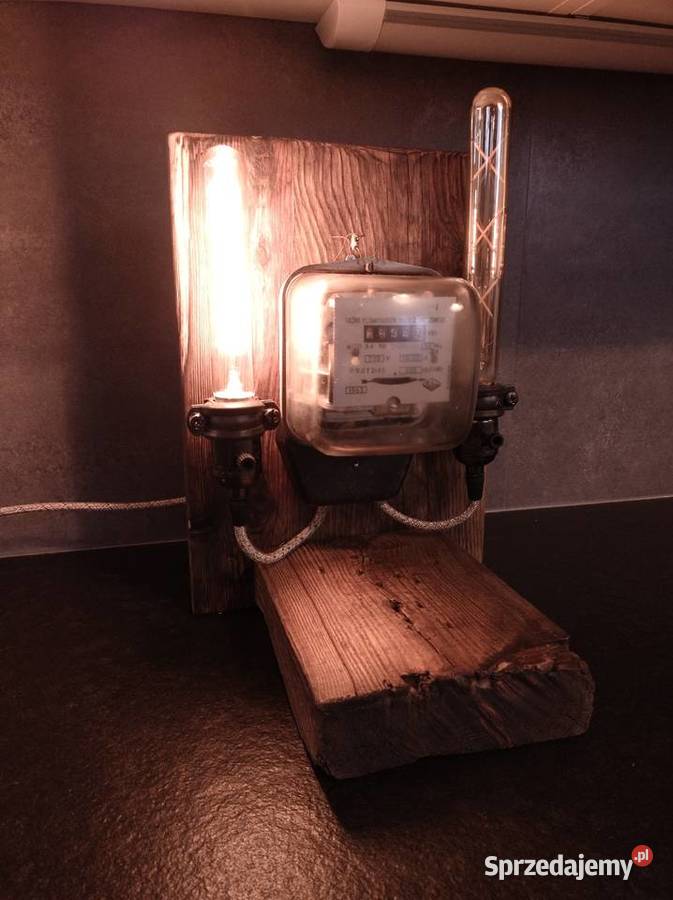Unikatowa industrialna lampa retro vintage loft Lampy stołowe i nocne łódzkie Tuszyn