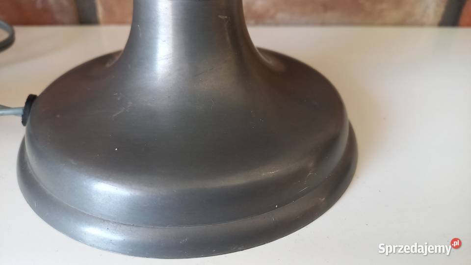 Lampka metalowa Stołowa Gabinetowa Nocna Szklany