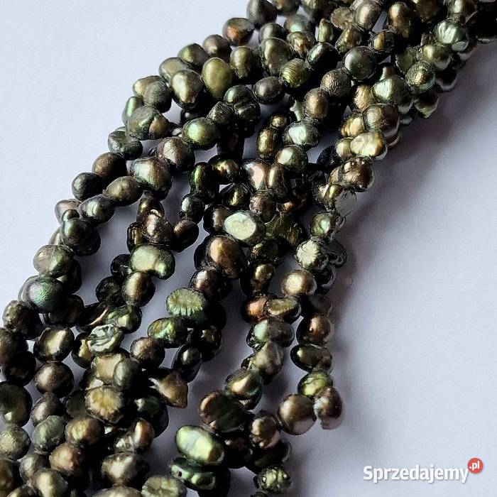 PERŁY NATURALNE ZIELEŃ SZMARAGDOWE ZŁOTO Częstochowa sprzedam