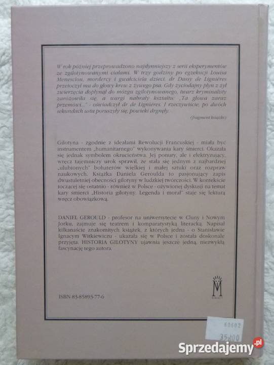Historia gilotyny Legenda i morał Daniel Gerould Warszawa