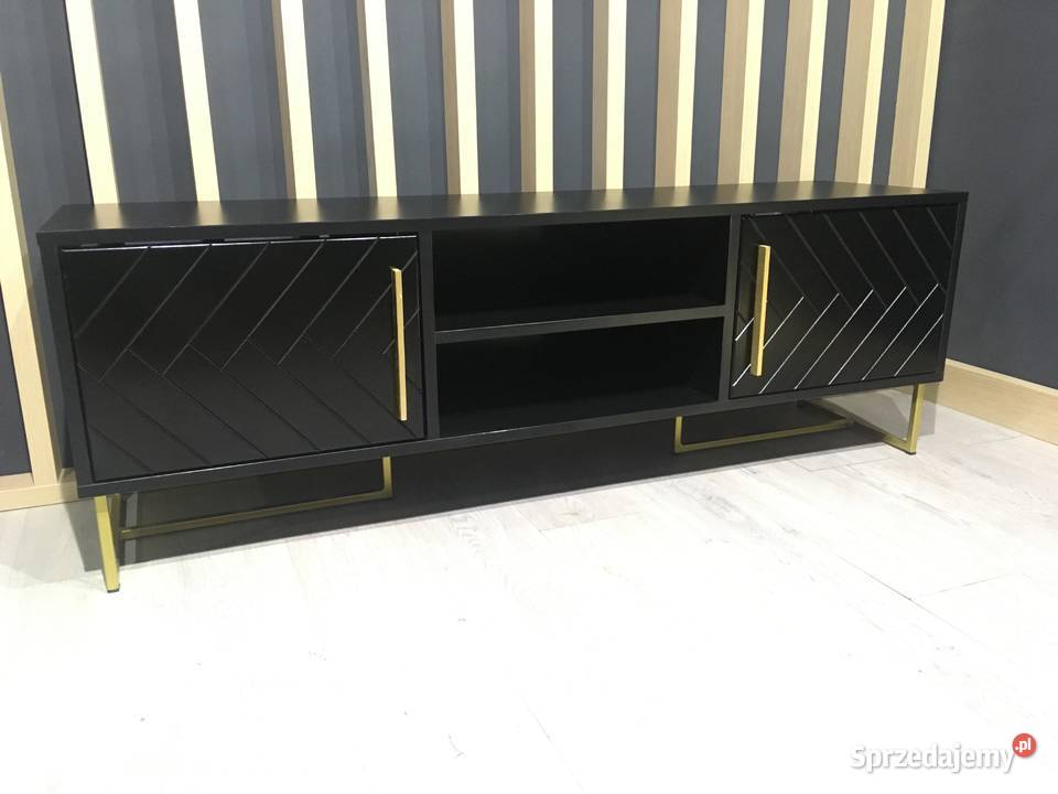 Szafka sideboard 150 czarna fronty jodełka mazowieckie Warszawa