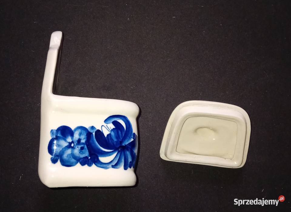 Fajansowy ręcznie malowany zawieszany pojemnik Koźminek