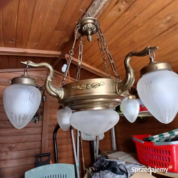 Żyrandol mosiężny 5 punktowy łódzkie sprzedam