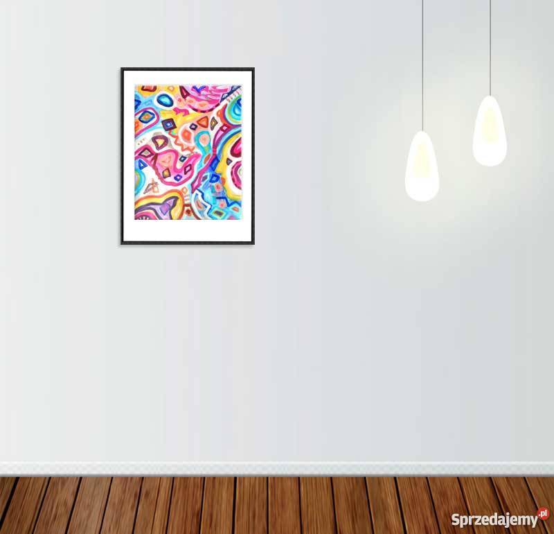 Obrazy nowoczesne abstrakcyjne kolorowe Malarstwo Świerzawa