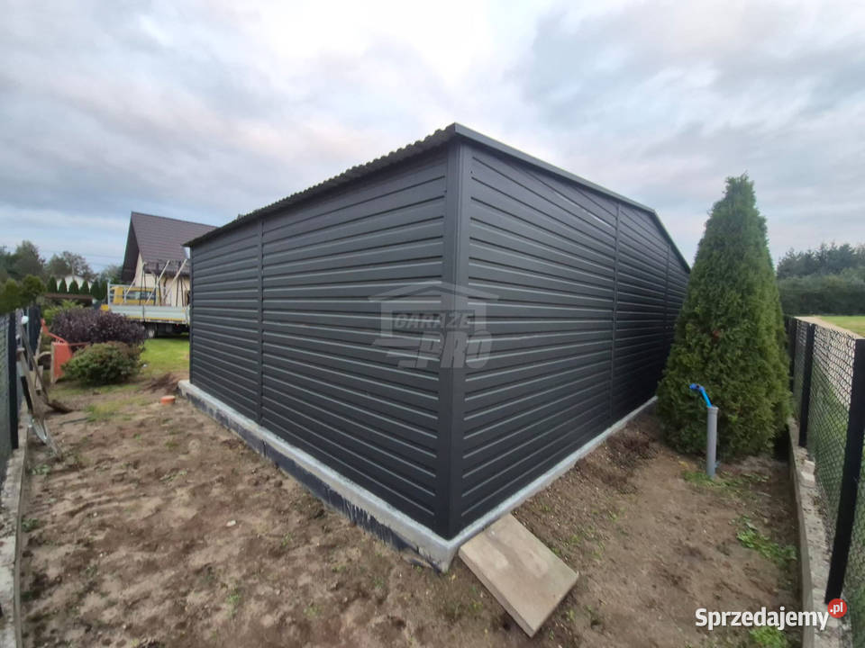 Garaż blaszany 6x6m wiata 3m 2x brama drzwi dach lubuskie Zielona Góra