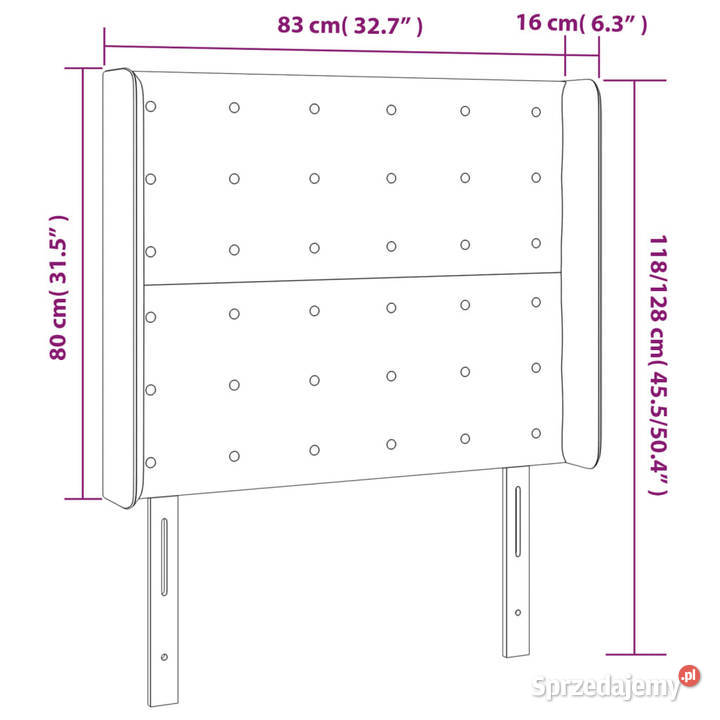 Zagłówek do łóżka z LED cappuccino 83x16x118128 mazowieckie Warszawa sprzedam