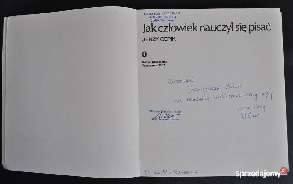 człowiek nauczył się pisać Jerzy Cepik miękka mazowieckie Warszawa