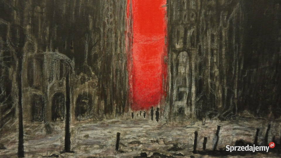 Obraz akwarela papier bawełna Dark city 1 20 x łódzkie Sieradz sprzedam