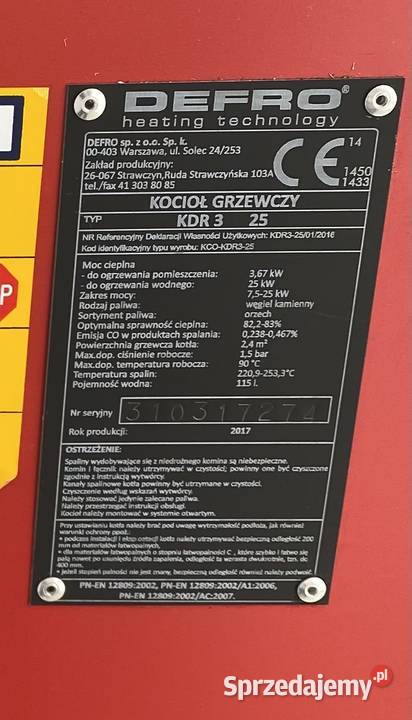 Piec Defro 25 kw stan idealny Myszyniec