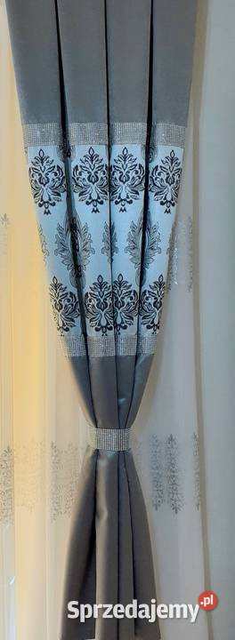 Zasłony blackout srebrny ornament sprzedam