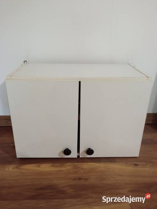Wisząca szafka łazienkowa biała wieszaki relingi 42cm