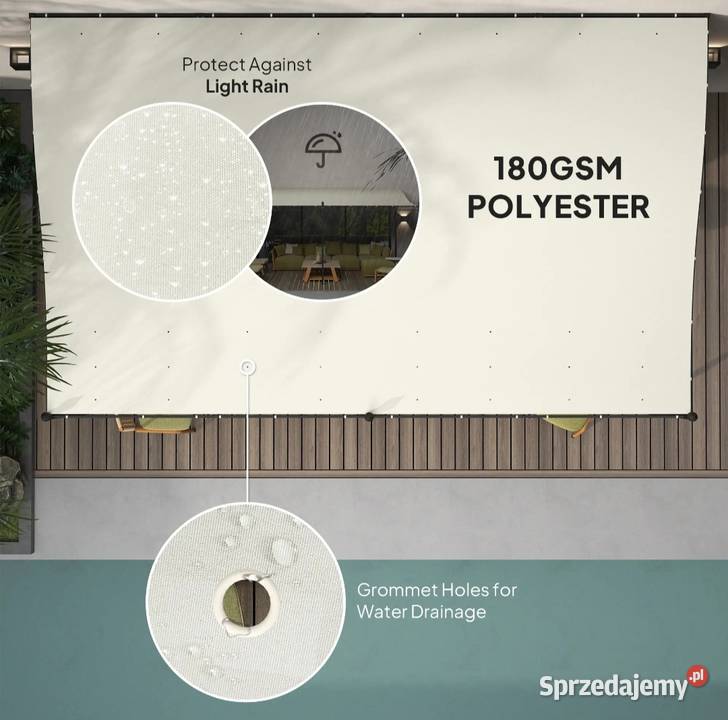 Outsunny Pawilon przyścienny 35 m wodoodporny Gorzów Wielkopolski