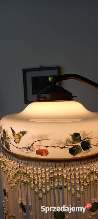 Secesyjna lampa z ruchomym ramieniem porcelanowy Antyki Skierniewice