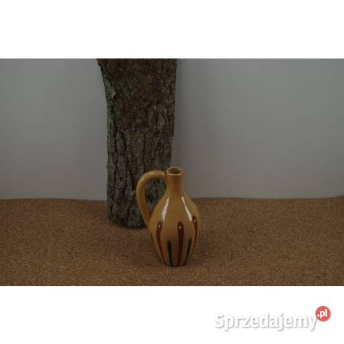 Mały dzbanek ceramiczny vintage ręcznie zdobiony sprzedam