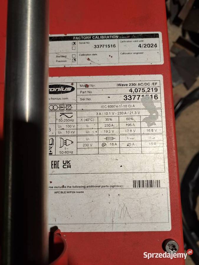 Spawarka fronius 230i acdc Produkcja