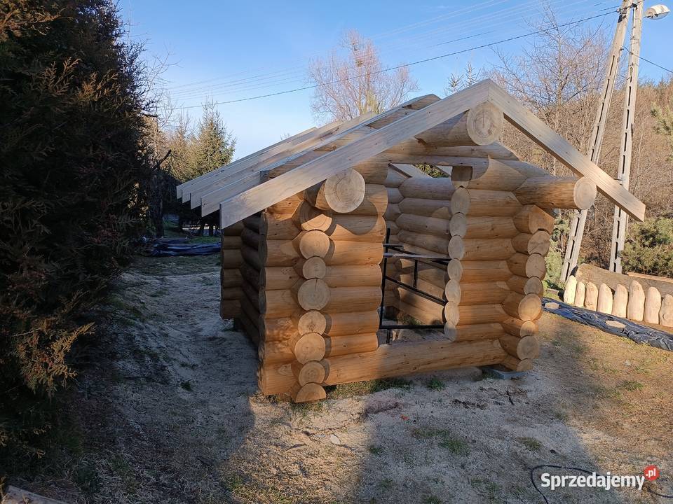 Sauna z bali okrągłych 3x3m Architektura ogrodowa małopolskie Miłkowa