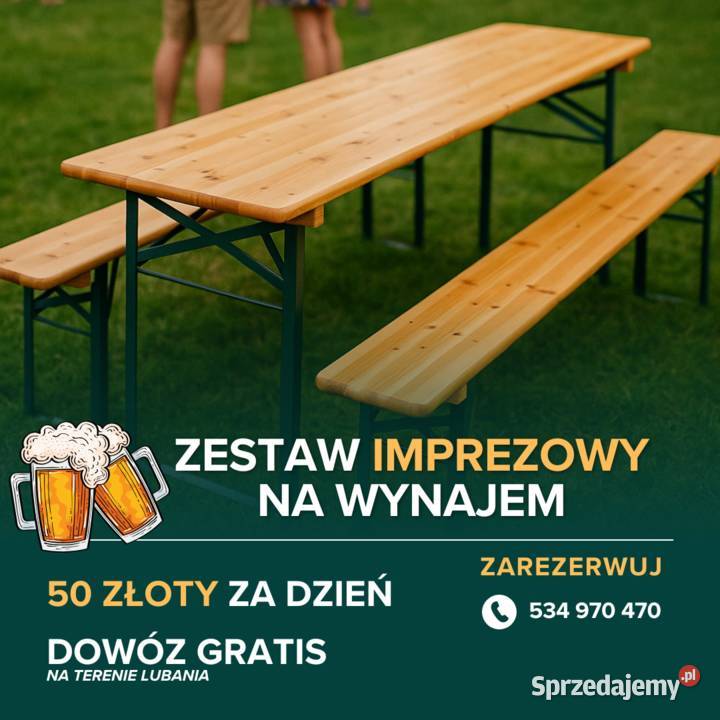 Wynajem Zestawów Piknikowych Stół Ławki Zestaw Lubań