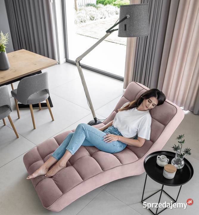 Fotel szezlong nowoczesny glamour tapicerowany 85cm Poznań sprzedam