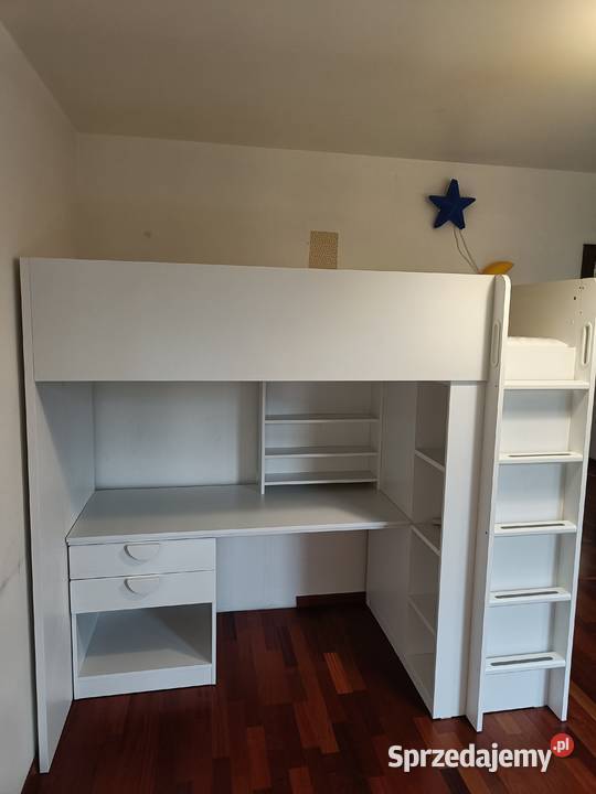 Piękne łózko na antresoli z biurkiem szafą sprzedam