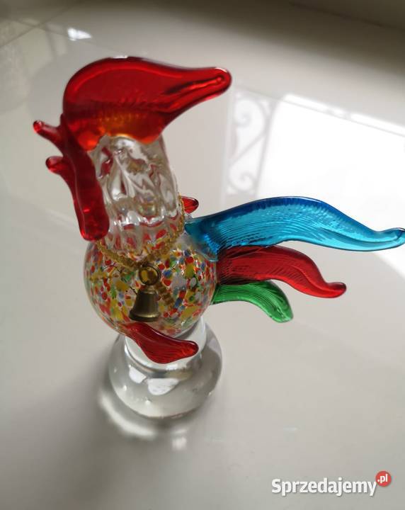 Szklana figurka Kogut w stylu Murano Figurki kujawsko-pomorskie