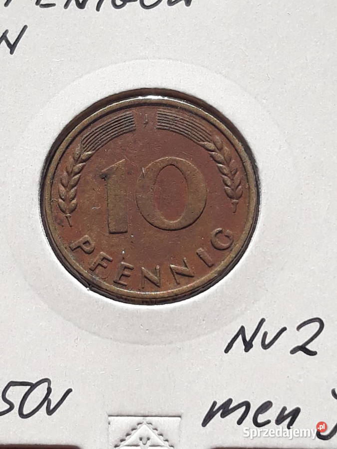 10 Fenigów RFN 1950 r men J 2 Konin