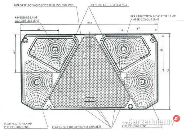 Lampa tylna zespolona prawa prostokątna 1224V
