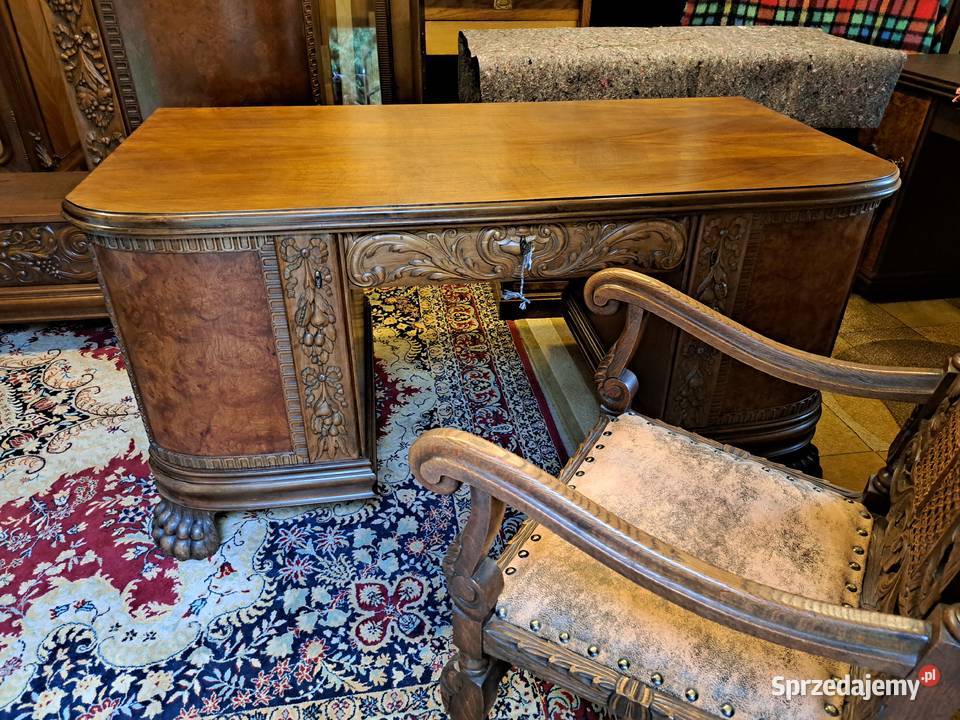 Piękny gabinet na lwich łapach biurkobiblioteka zachodniopomorskie Myślibórz sprzedam