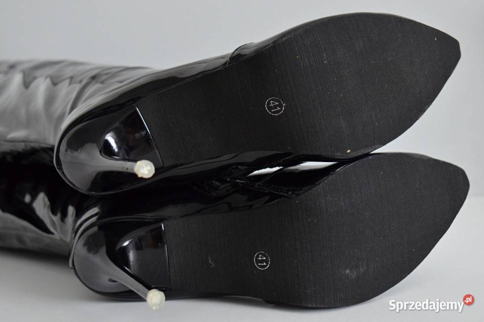 Wysokie kolano kozaki na SMUKŁEJ SZPILCE z podlaskie Białystok