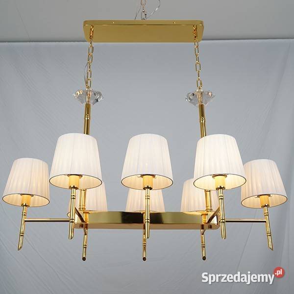 Żyrandol złoty glamour podłużny 100 Warszawa