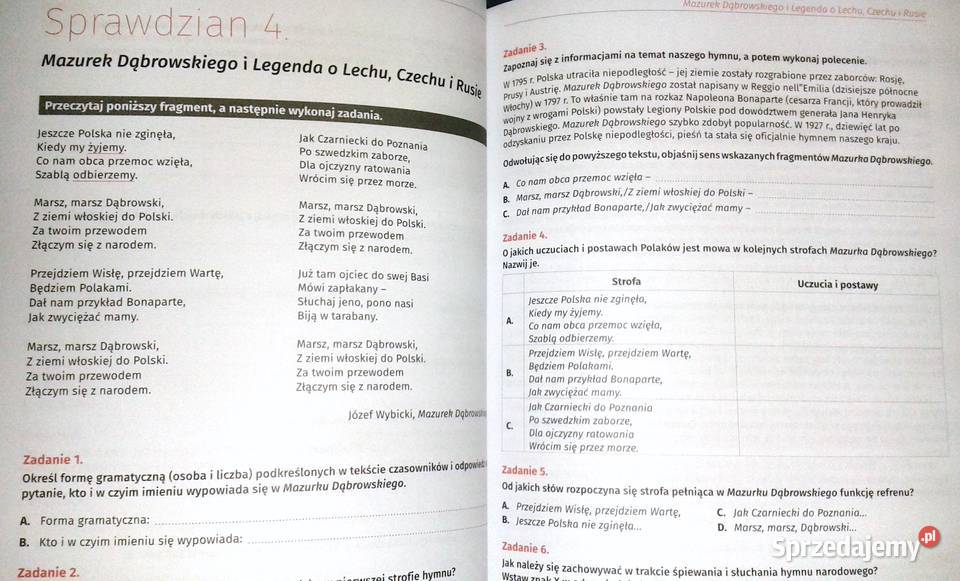Sprawdziany klasy 4 Język Polski Anna Lasek lubelskie Chełm