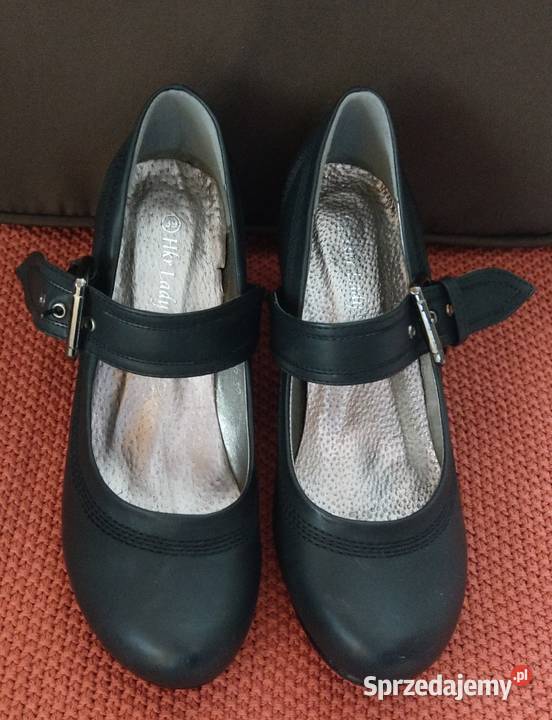 Czółenka botki czarne obcas wkładka 25 rozmiar Warszawa