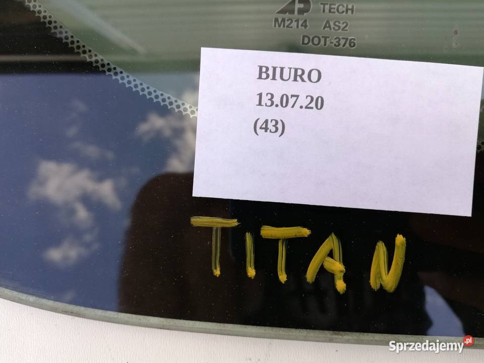 SZYBA BOCZNA PRAWY TYŁ NISSAN TITAN 2003 2015 Nowy Tomyśl