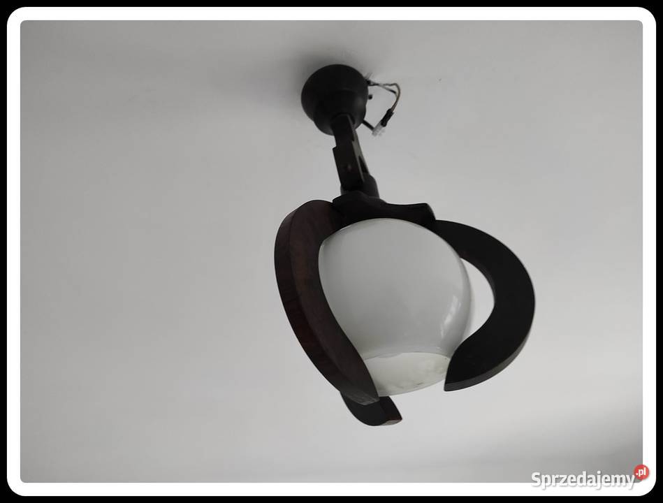 Lampa sufitowa bądź ścienna kinkiet drewno klosz Płock sprzedam