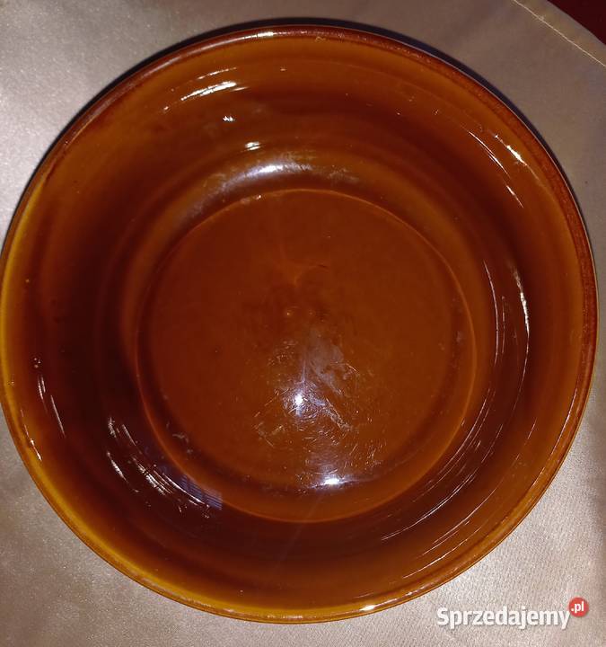 Brązowa ceramiczna miska świętokrzyskie Ożarów