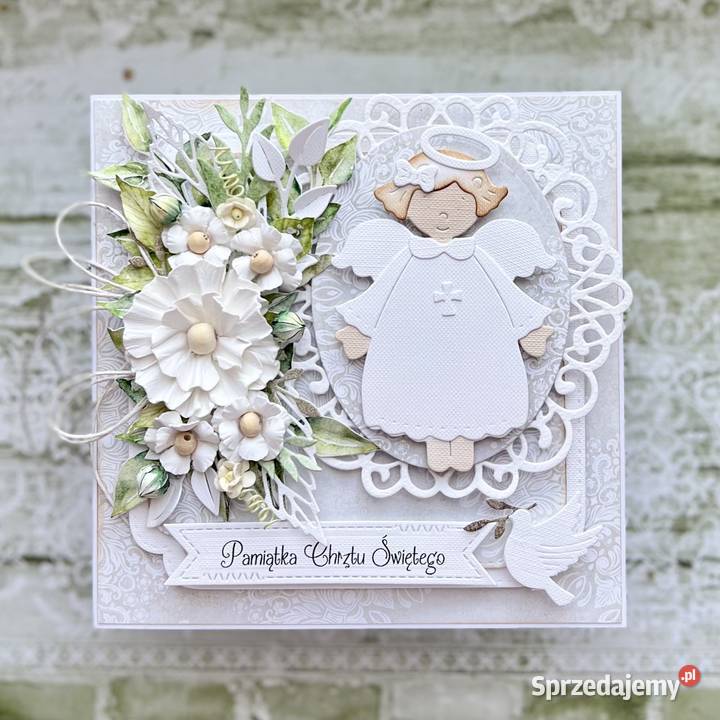 Kartka na Chrzest ręcznie robiona w pudełku z Mielec sprzedam