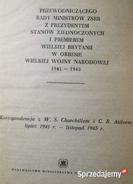Korespondencja StalinChurchill Attlee Roosevelt Łódź
