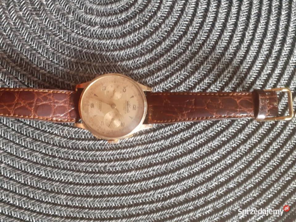 Złoty zegarek Atlantic chronograf 750 18k klasyk